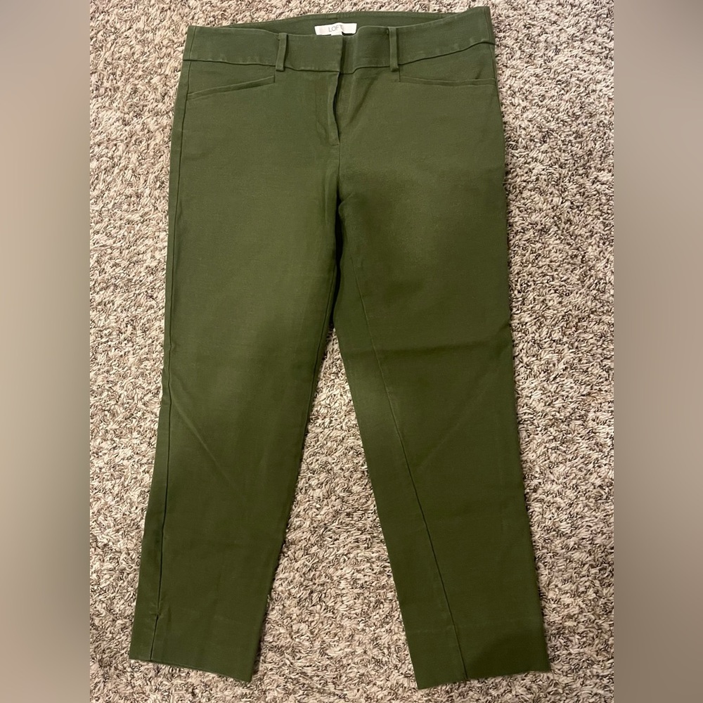army green stretch work slacks, excellent condition, smoke free home.